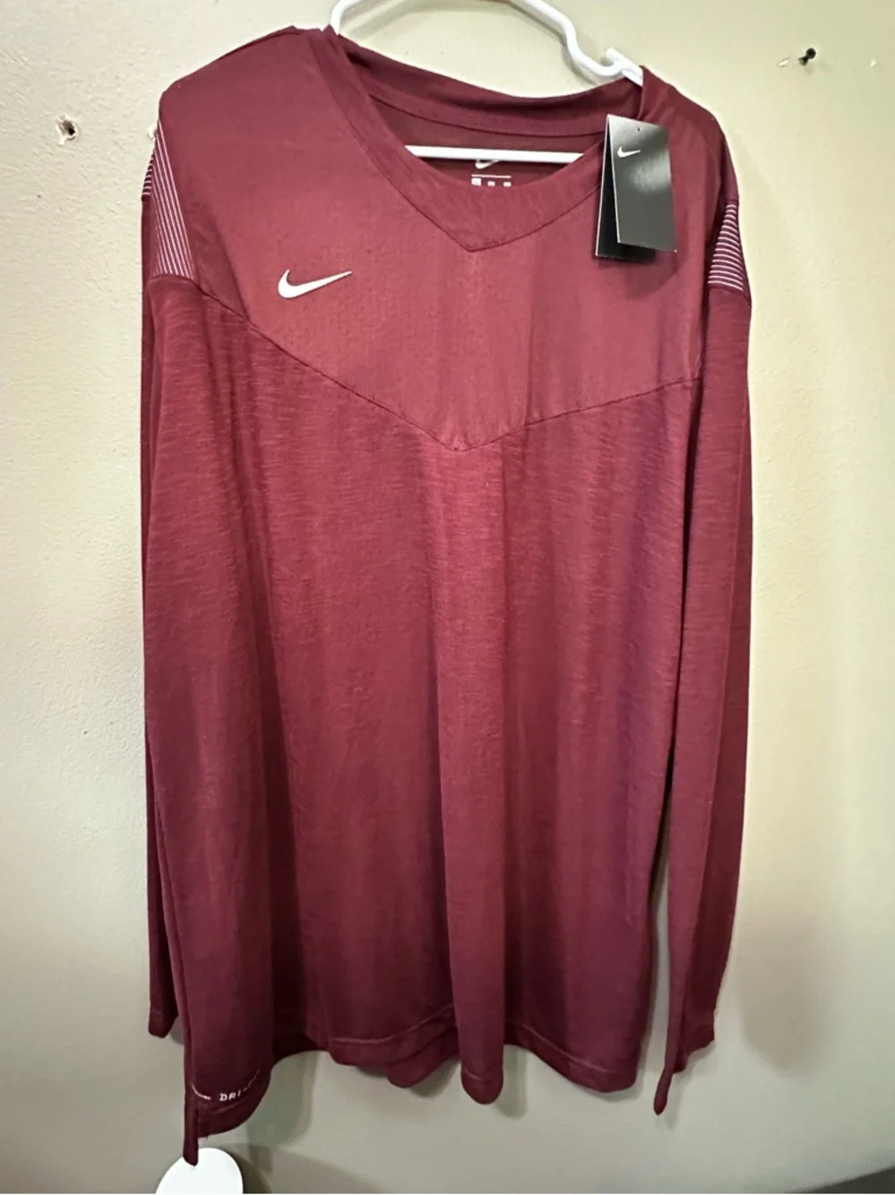 Nike Men's Dri-FIT Player Long Sleeve UV Training Top Maroon 3XL